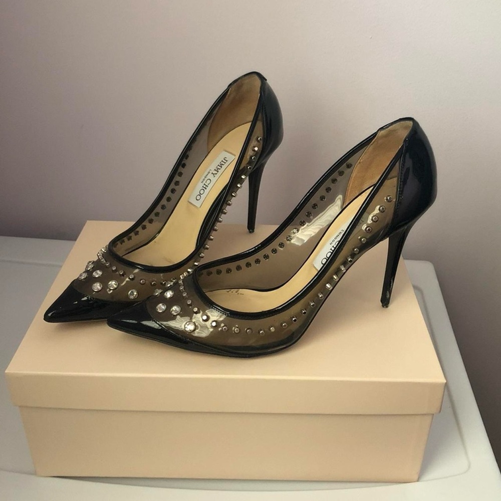 Jimmy Choo Black Studded Pumps